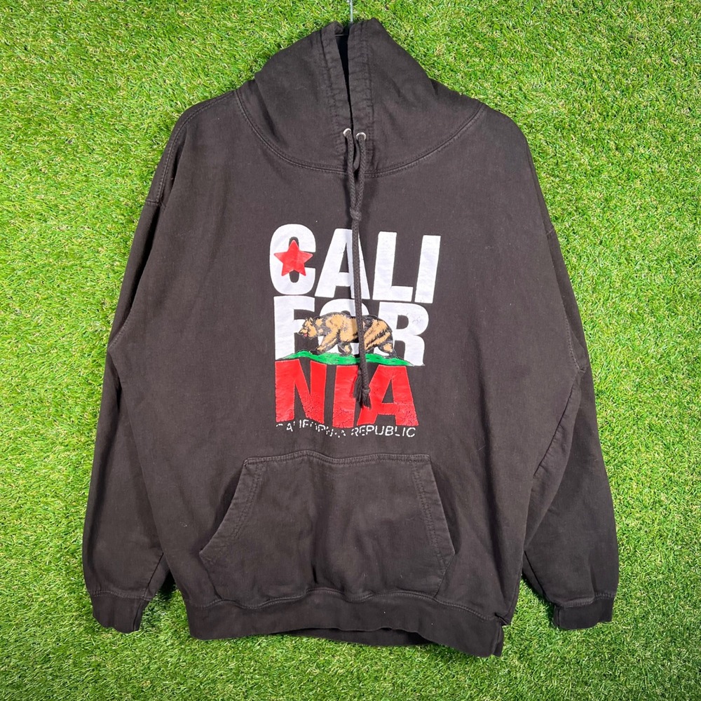 Freeway Exchange California Republic Hoodie XL Black Graphic Pullover